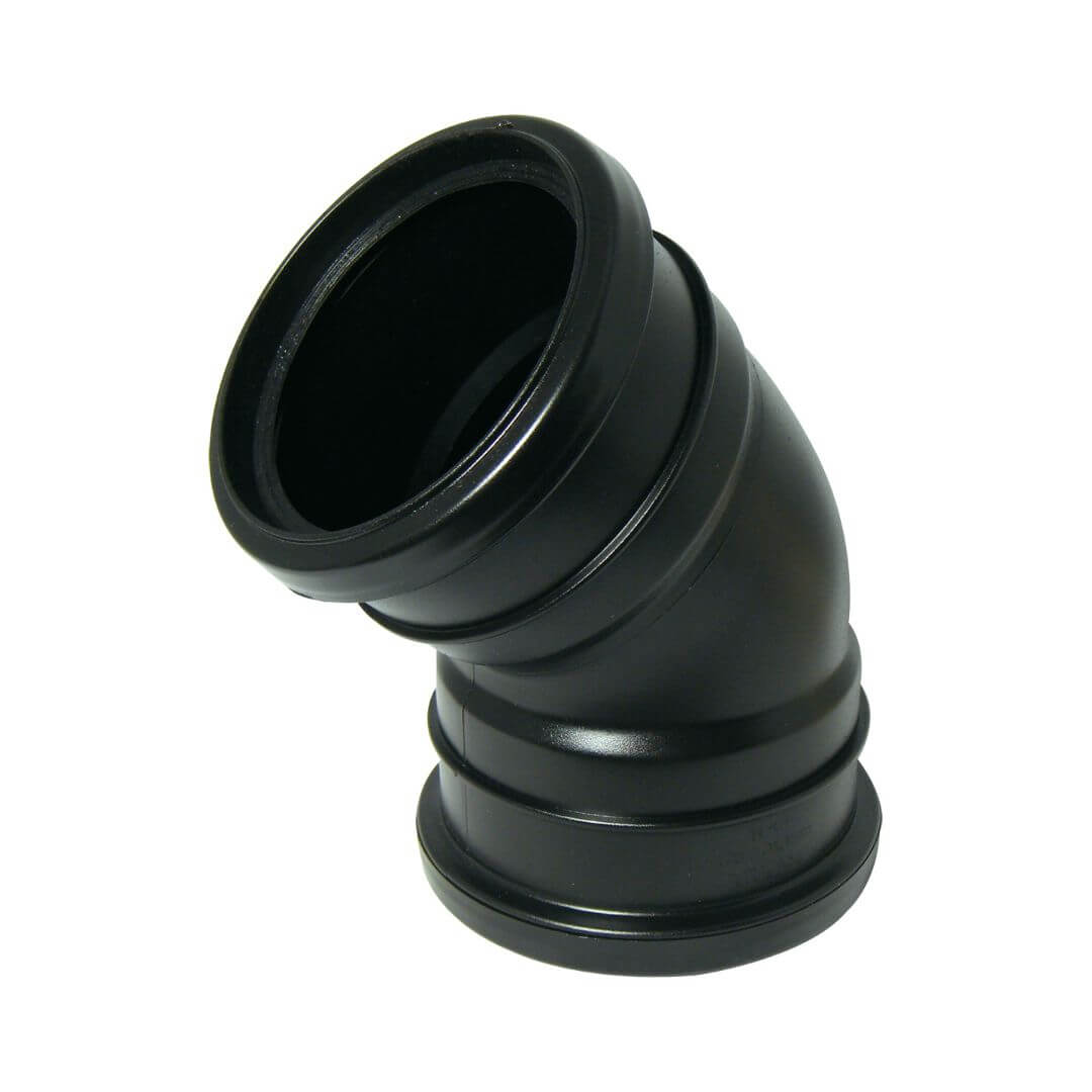 FLOPLAST RING-SEAL BND 135D (2xSOCKET); 4" SOIL/110 BLK