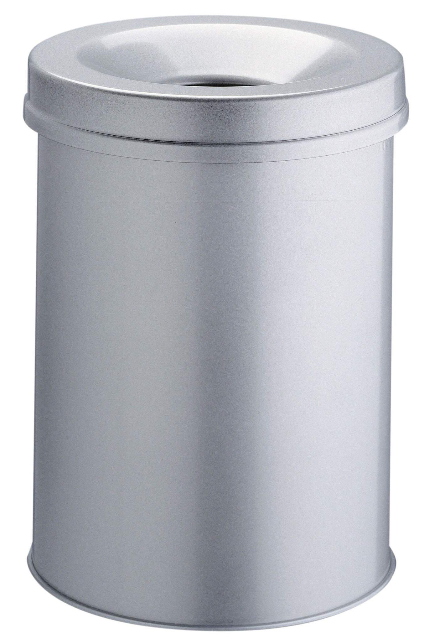 Durable Fire Extinguishing Metal Waste Bin | TUV Certified | 30L | Grey