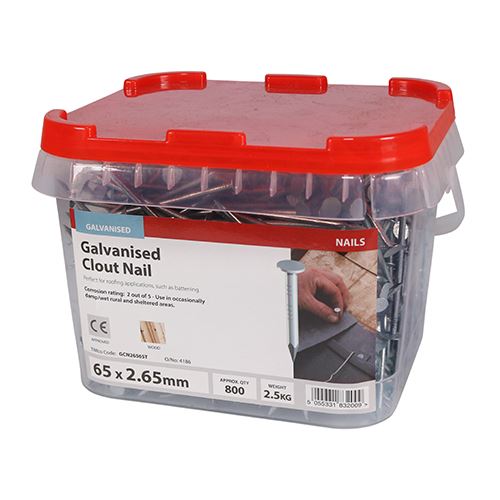TIMCO Clout Nail - Galvanised 65 x 2.65 Pack 2.5