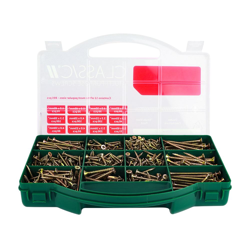 TIMCO Classic Screw Mixed Tray ZYP 895pcs Gold Pack 1