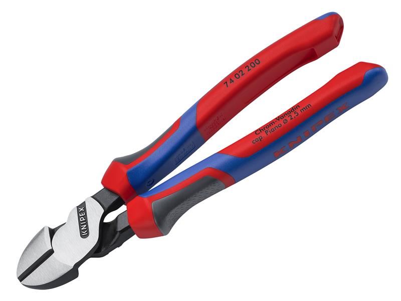 Knipex 74 02 200 SB High Leverage Diagonal Cutters Multi-Component Grip 200mm (8in)