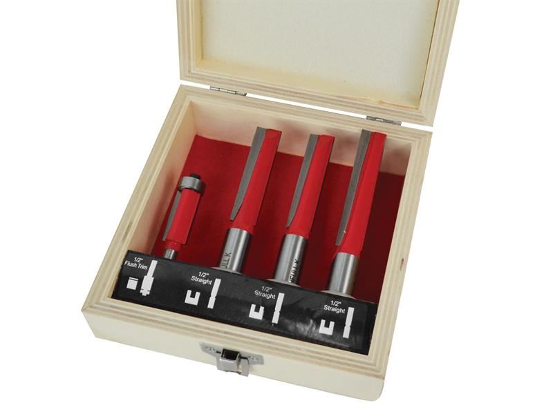Faithfull FAIRBSKWJ Router Bit Set for Worktop Jig, 4 Piece |
