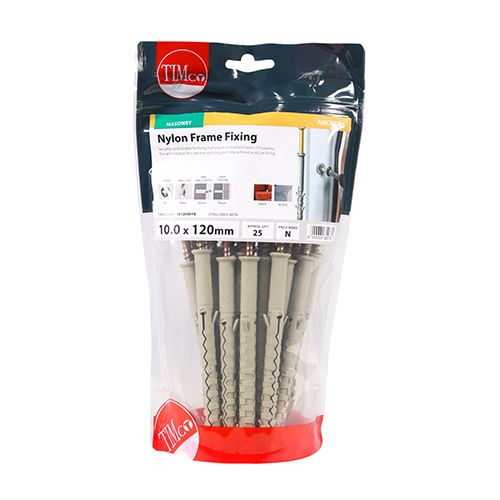 TIMCO Nylon Frame Fixing - Zinc 10.0 x 120 Pack 25