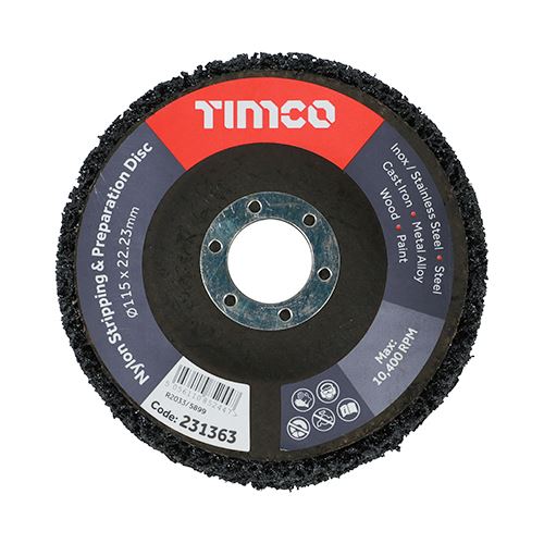 TIMCO Nylon Strip & Prep Disc Set 115 x 22.23 Pack 10