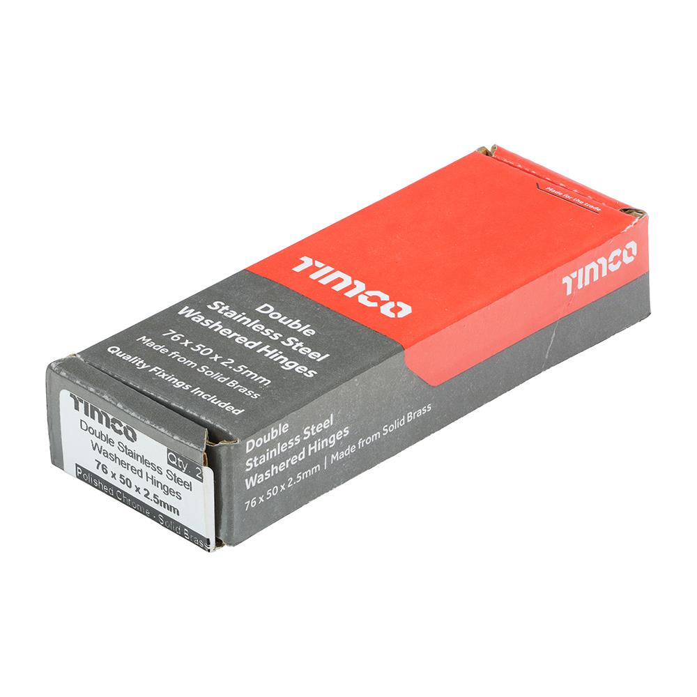 TIMCO Double SS Washer Hinge PC 76 x 50 Red Pack 2