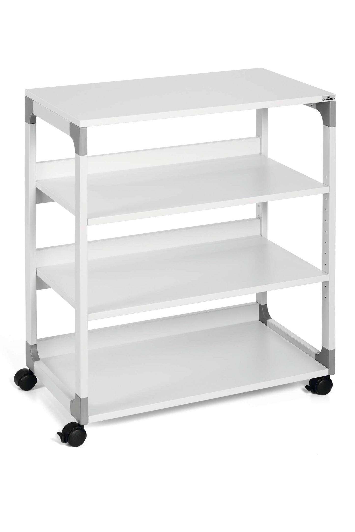 Durable Steel 2 Shelve Office Storage Trolley on Wheels | 88cm Grey