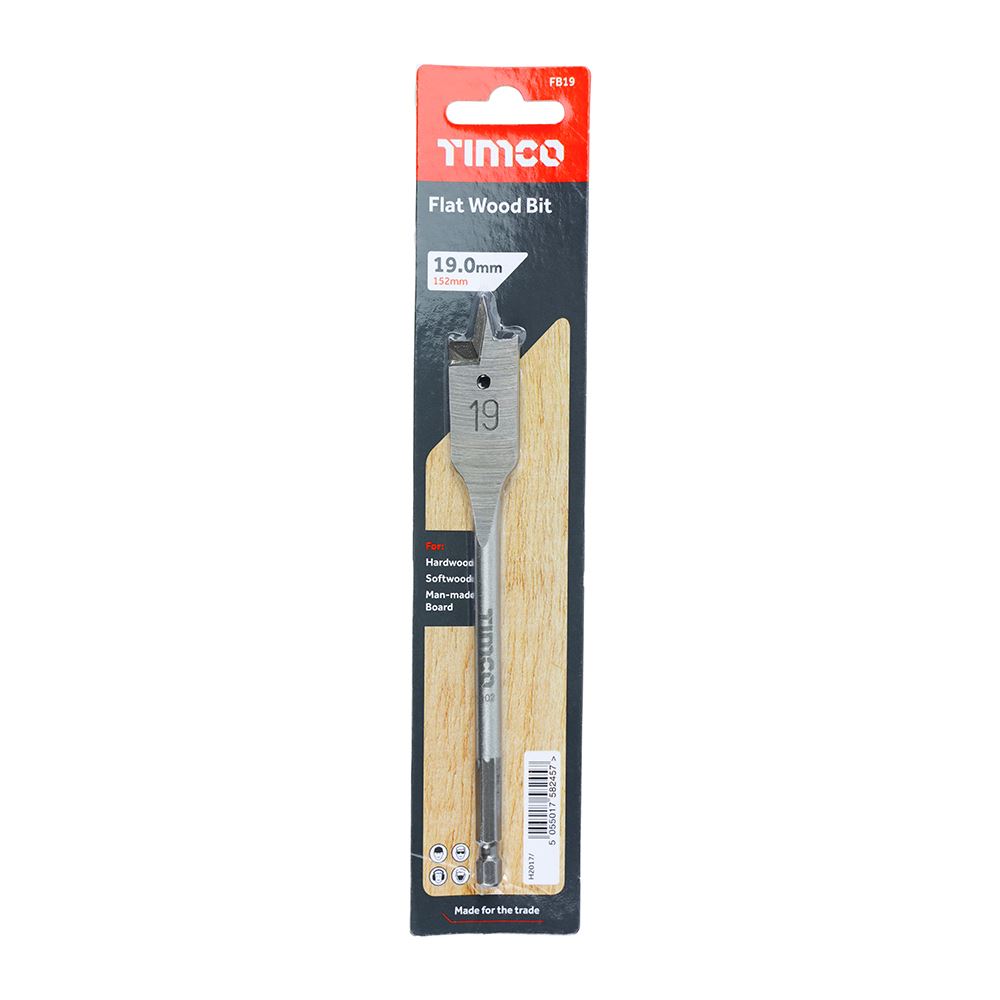 TIMCO Flat Wood Bit 19.0 x 152 Pack 1