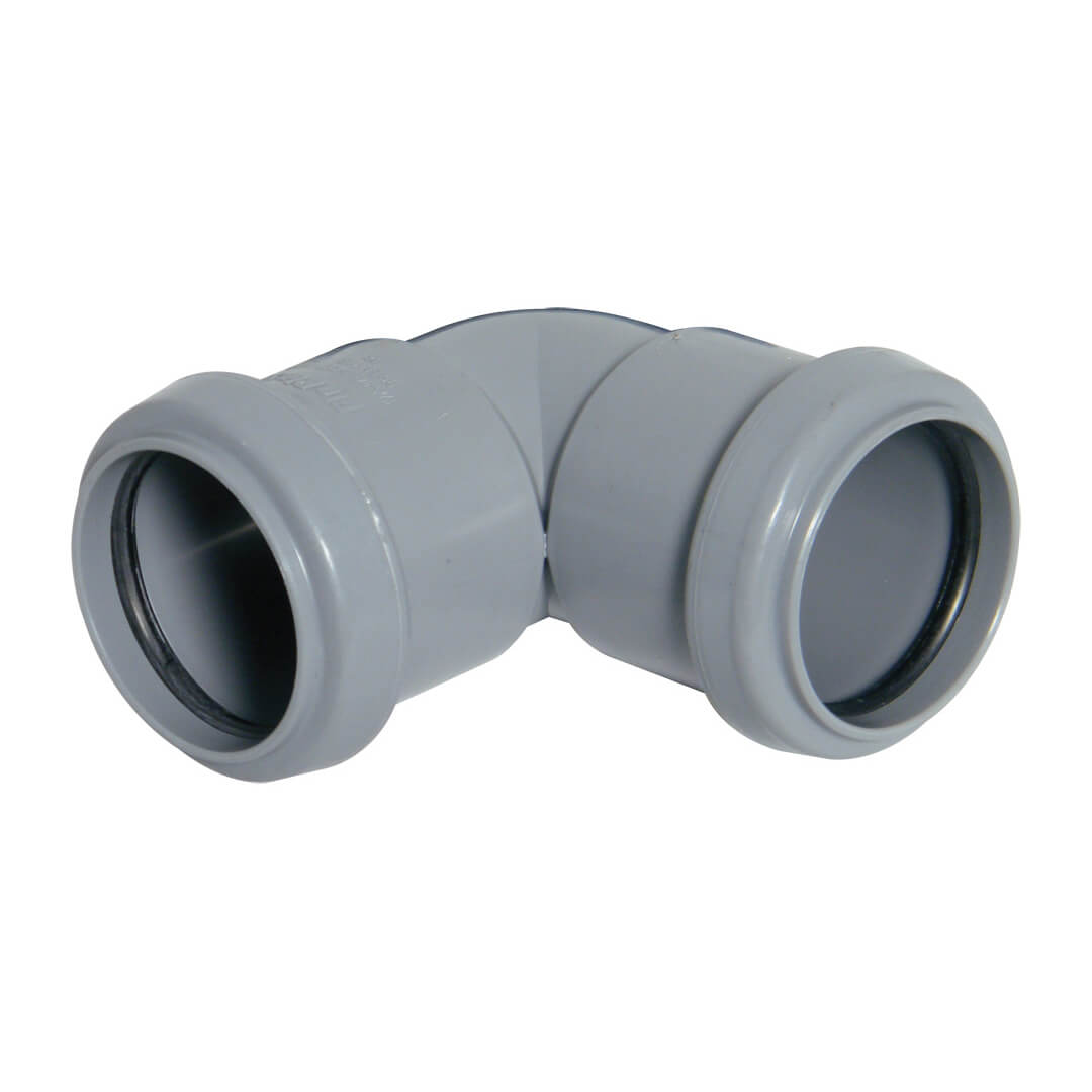 FLOPLAST PUSHFIT KNUCKLE BEND 90 DEG;50MM WASTE GRY