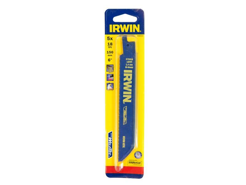 IRWIN� 10504153 Sabre Saw Blade 618R 150mm Metal Cutting Pack of 5