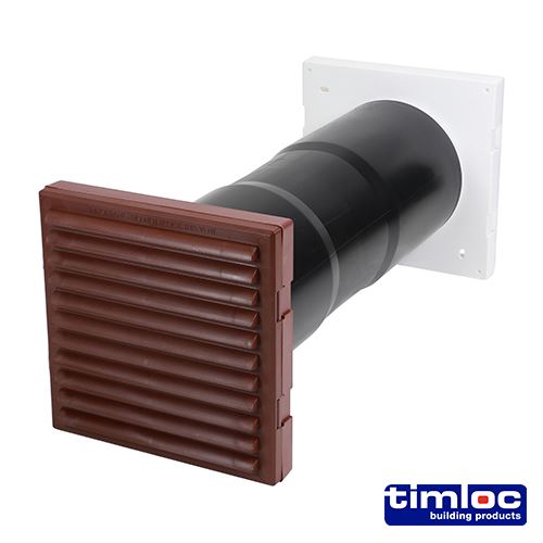 TIMCO Thro-Wall Vent Set Baffle Br 127 x 350 Brown Pack 1