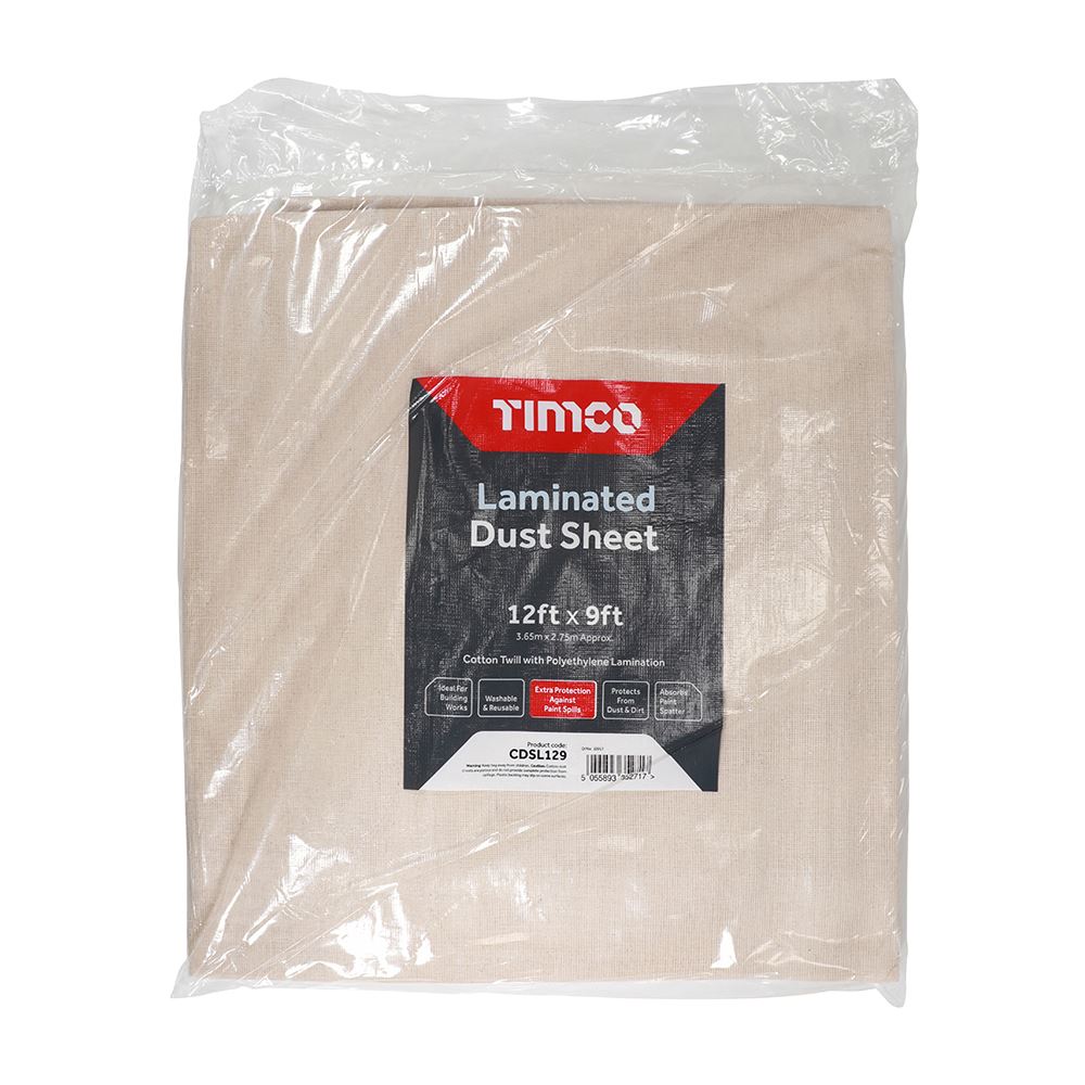 TIMCO Laminated Dust Sheet 12ft x 9ft Pack 1