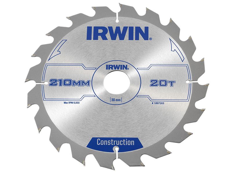 IRWIN� 1897203 Construction Circular Saw Blade 210 x 30mm x 20T ATB