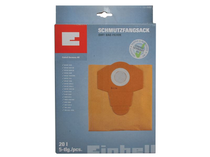 Einhell 2351152 Dust Bags For Vacuums Pack of 5
