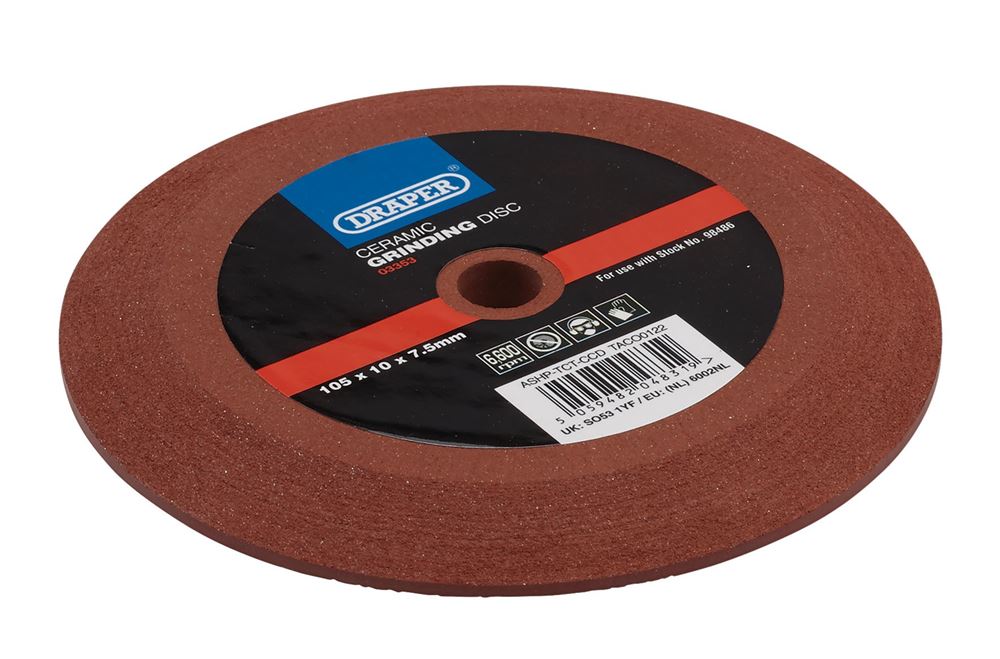 Draper CERAMIC GRINDING DISC 03353 Ceramic Grinding Disc, 105 x 10 x 7.5mm