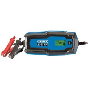 53490 Draper 6/12V Smart Charger and Battery Maintainer, 6A BCI6 Battery Chargers 165 x 75 x 48mm Professional Trade DIY Workshop Garage Use