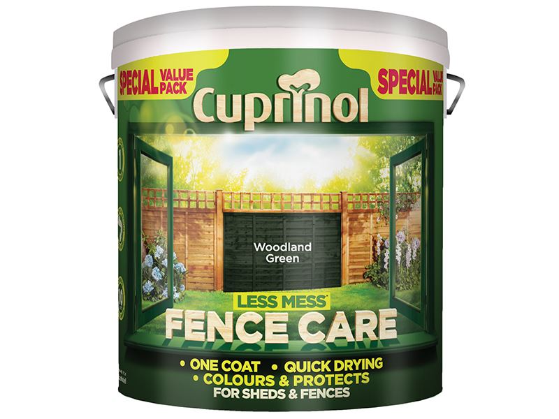Cuprinol 5194072 Less Mess Fence Care Woodland Green 6 litre
