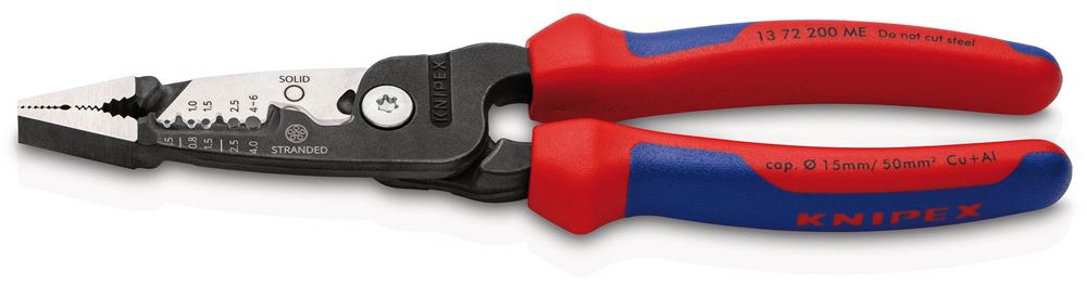 Draper KNIPEX WIRESTRIPPER METRIC 13191 13191 13 72 200 ME Wire Stripper metric version with multi-component grips black atramentized 200mm