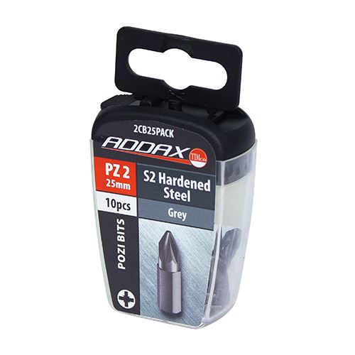 TIMCO Pozi Driver Bit - S2 Grey No.2 x 25 Grey Pack 10