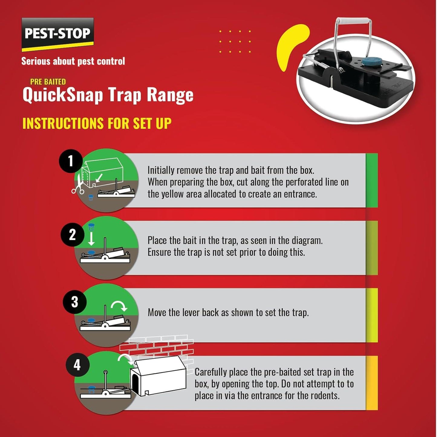 Pest Stop Pre-Baited Ready to use Quick-Snap Rat Trap