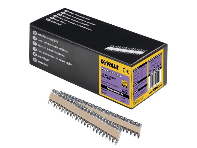 DeWalt Galvanised Metal Connector Twist Nail 3.4 x 35mm (Pack 1000)
