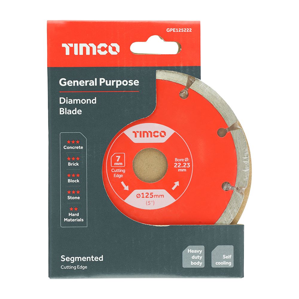 TIMCO GP Diamond Blade Seg 125 x 22.2 Pack 1