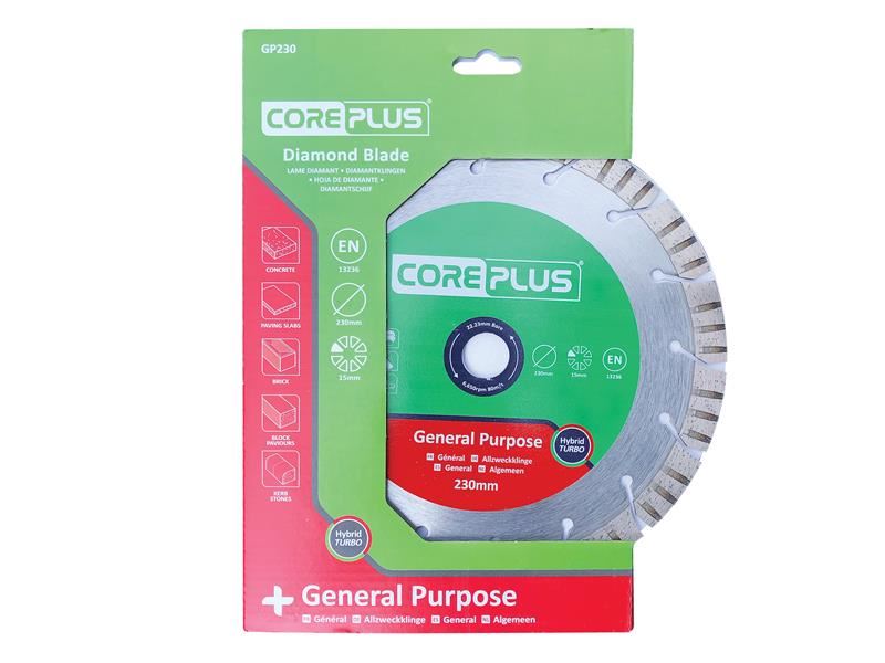 CorePlus CORDBGP230 GP230 General-Purpose Hybrid Turbo Diamond Blade 230mm