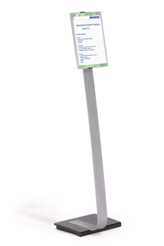 Durable INFO SIGN Aluminium Display Panel Info Floor Stand A4 | 1.18m | Silver