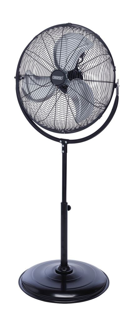 70430 Draper 230V Pedestal Fan, 20 /500mm, 120W HV20F Fans W 61.5 x H 21 x D 62.5cm Professional Trade DIY Workshop Garage Use