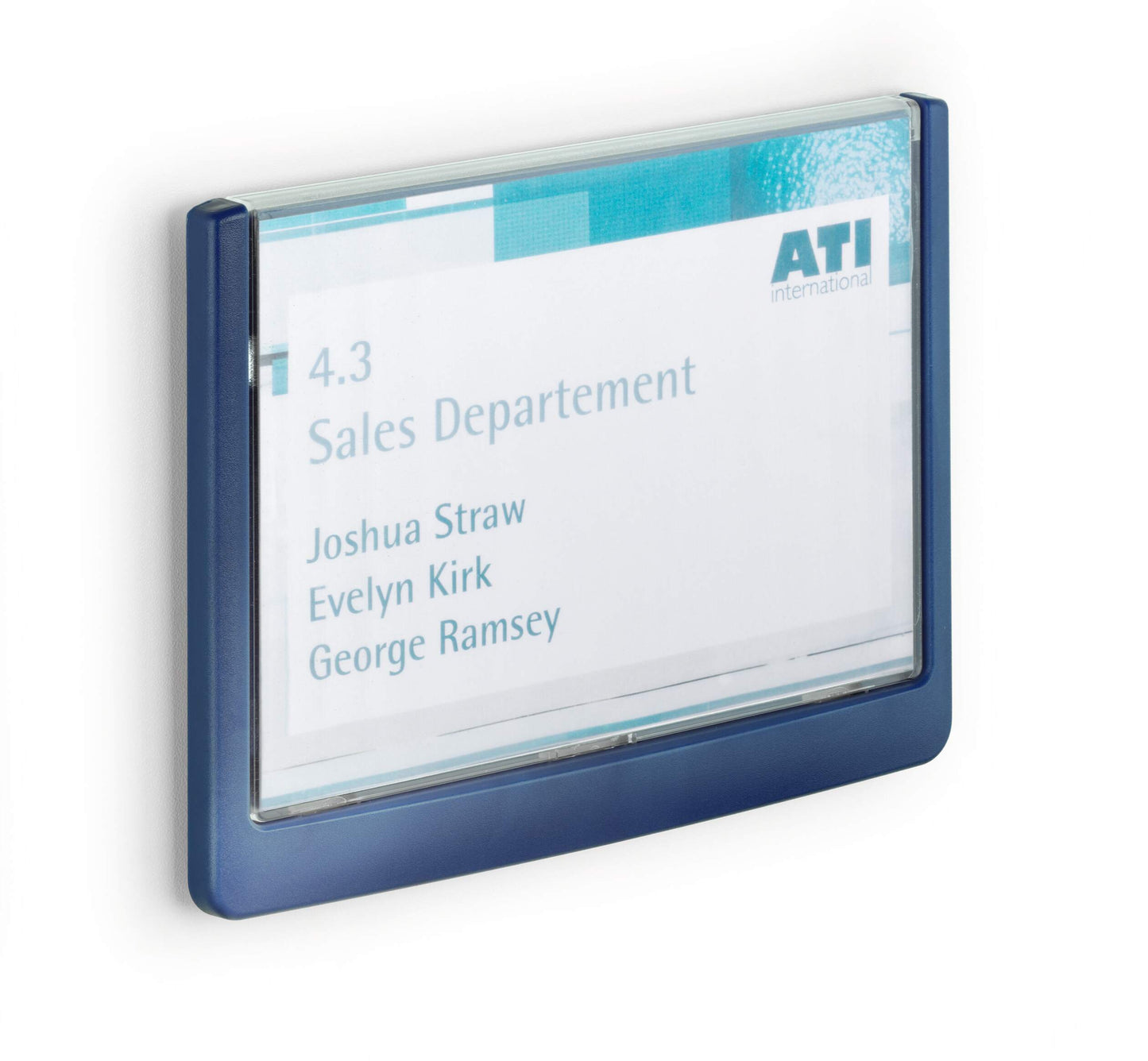 Durable Adhesive CLICK SIGN Wall Mounted Door Sign Holder | A6 | Navy Blue