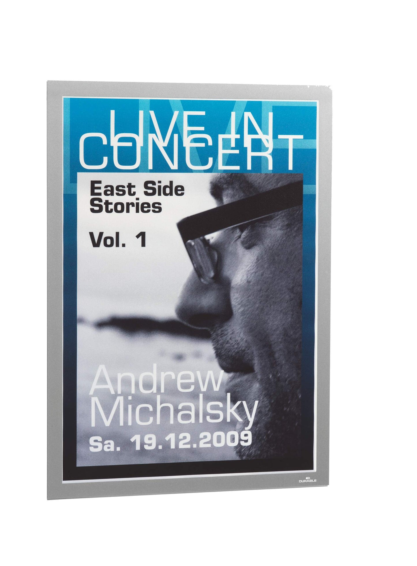 Durable DURAFRAME Self Adhesive Magnetic Signage Frame | A3 Silver