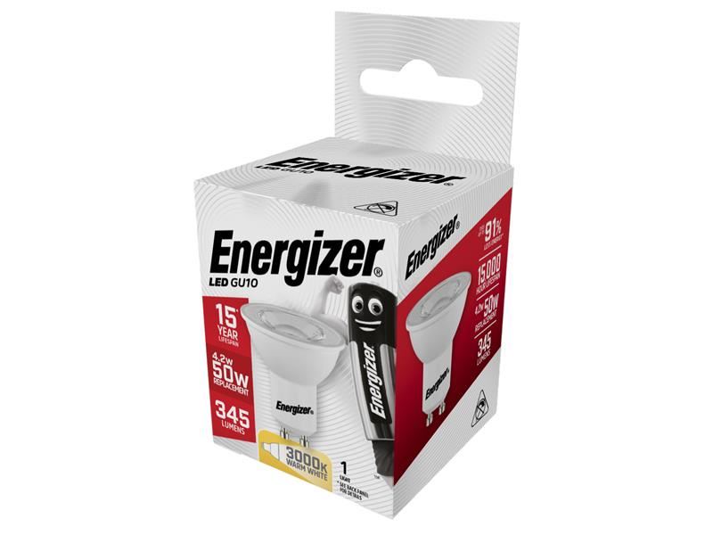 Energizer� S8823 LED GU10 36� Non-Dimmable Bulb, Warm White 345 lm 4.2W