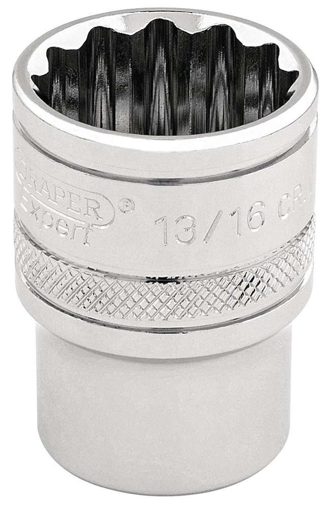 Draper 13/16 12PT.HI-TORQ SOCKET-3/8 49482 3/8" Sq. Dr. Imperial Sockets (Polished Chrome)