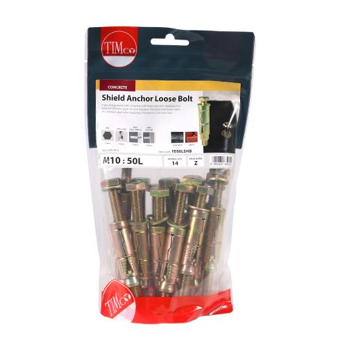 TIMCO Shield Anchor Loose Bolt - ZYP M10:50L (M10 x 110) Gold Pack 14