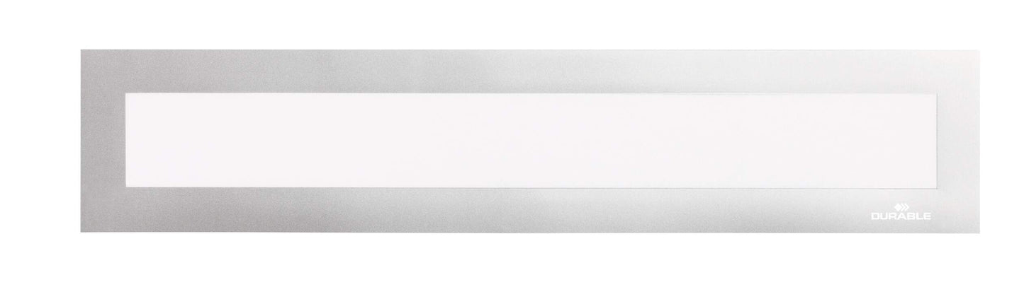 Durable DURAFRAME TOP Magnetic Signage Title Frame for A3 | 5 Pack | Silver
