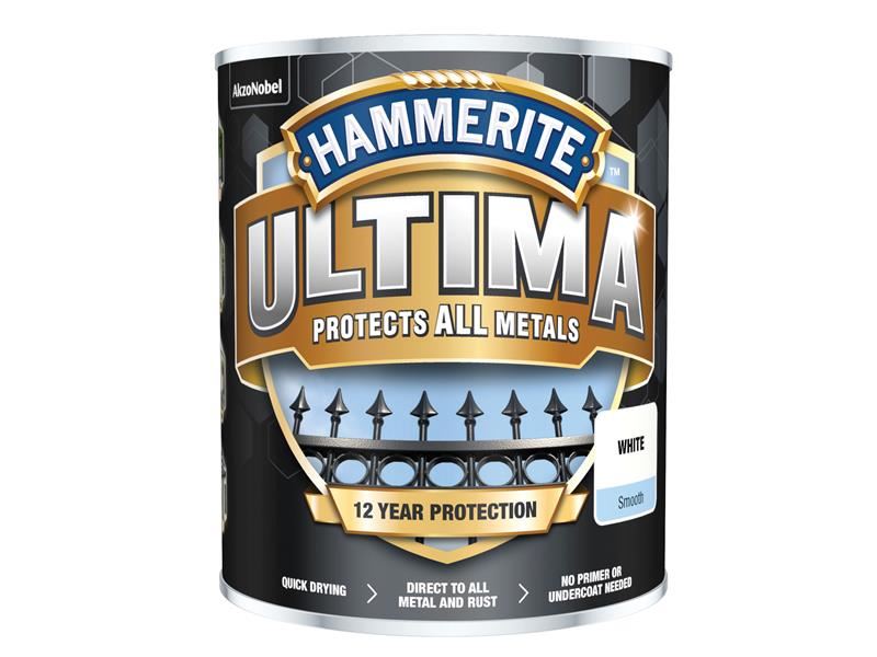 Hammerite 5362531 Ultima Metal Paint Smooth White 750ml