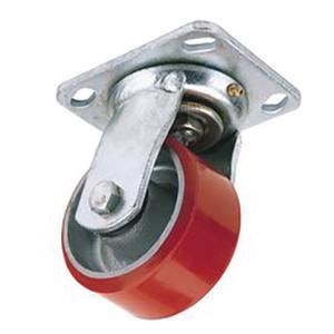 Draper IND.PU CASTOR PLATE-100MM DIA 65523 65523 Heavy Duty Polyurethane Wheeled Swivel Plate Castors