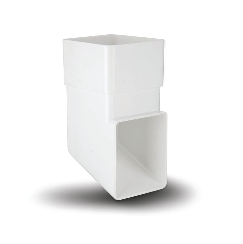 65MM SQUARE DOWNPIPE SHOE WHITE (10