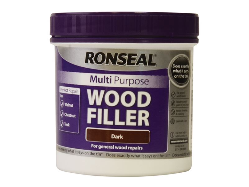 Ronseal 34748 Multipurpose Wood Filler Tub Dark 465g