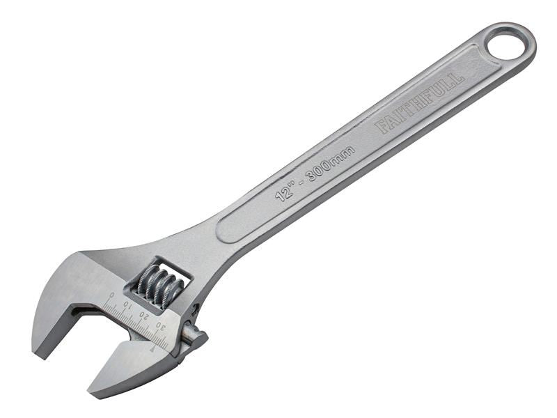 Faithfull FAIAS300MC Adjustable Chrome Spanner 300mm (12in) - 35mm Jaw Capacity