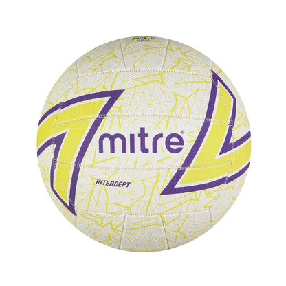 Mitre Intercept 18 Panel Netball White/Lime/Purple 5