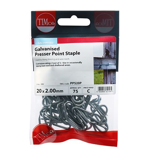 TIMCO Presser Point Staple - Galv 20 x 2.00 Pack 75