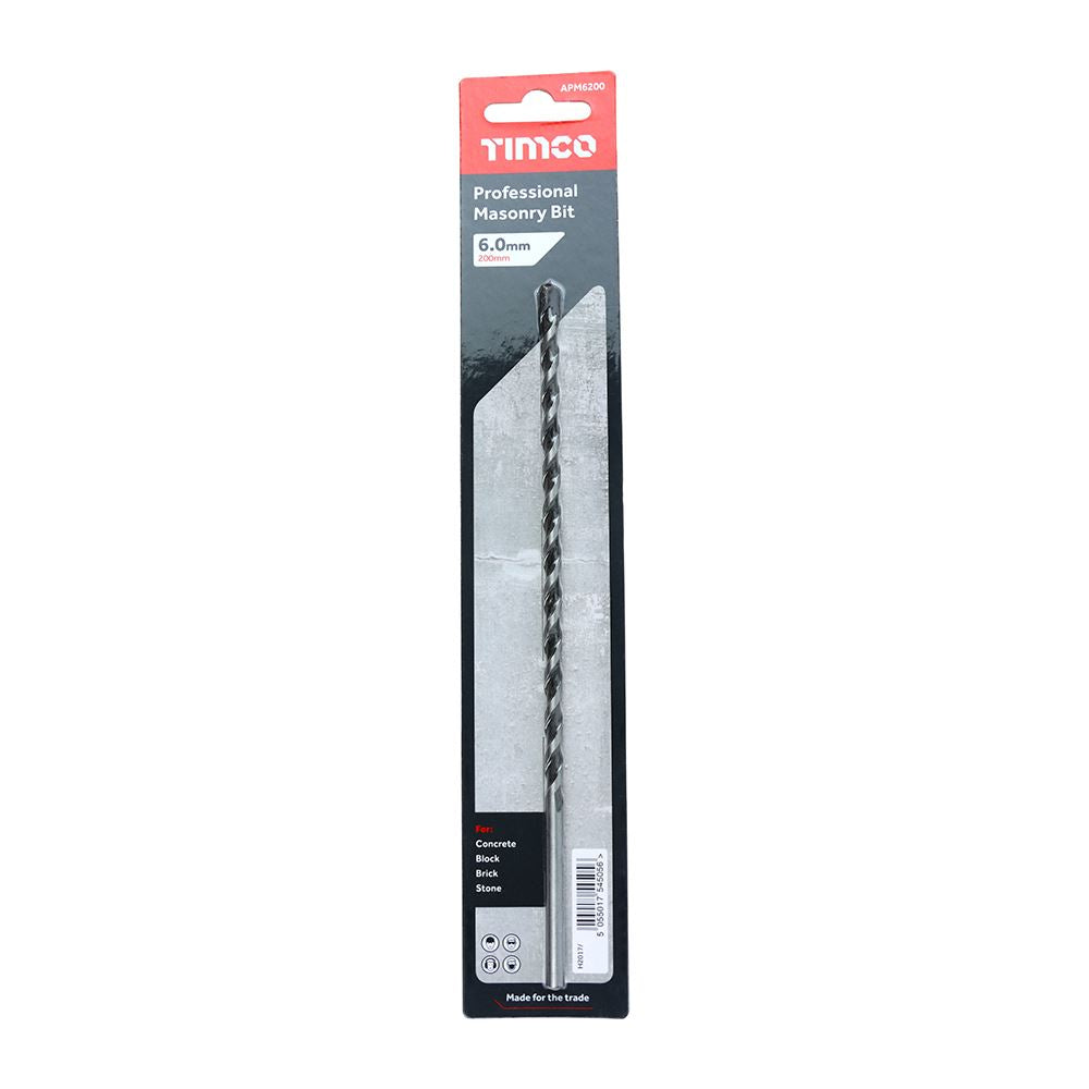 TIMCO Professional Masonry Bit 6.0 x 200 Pack 1