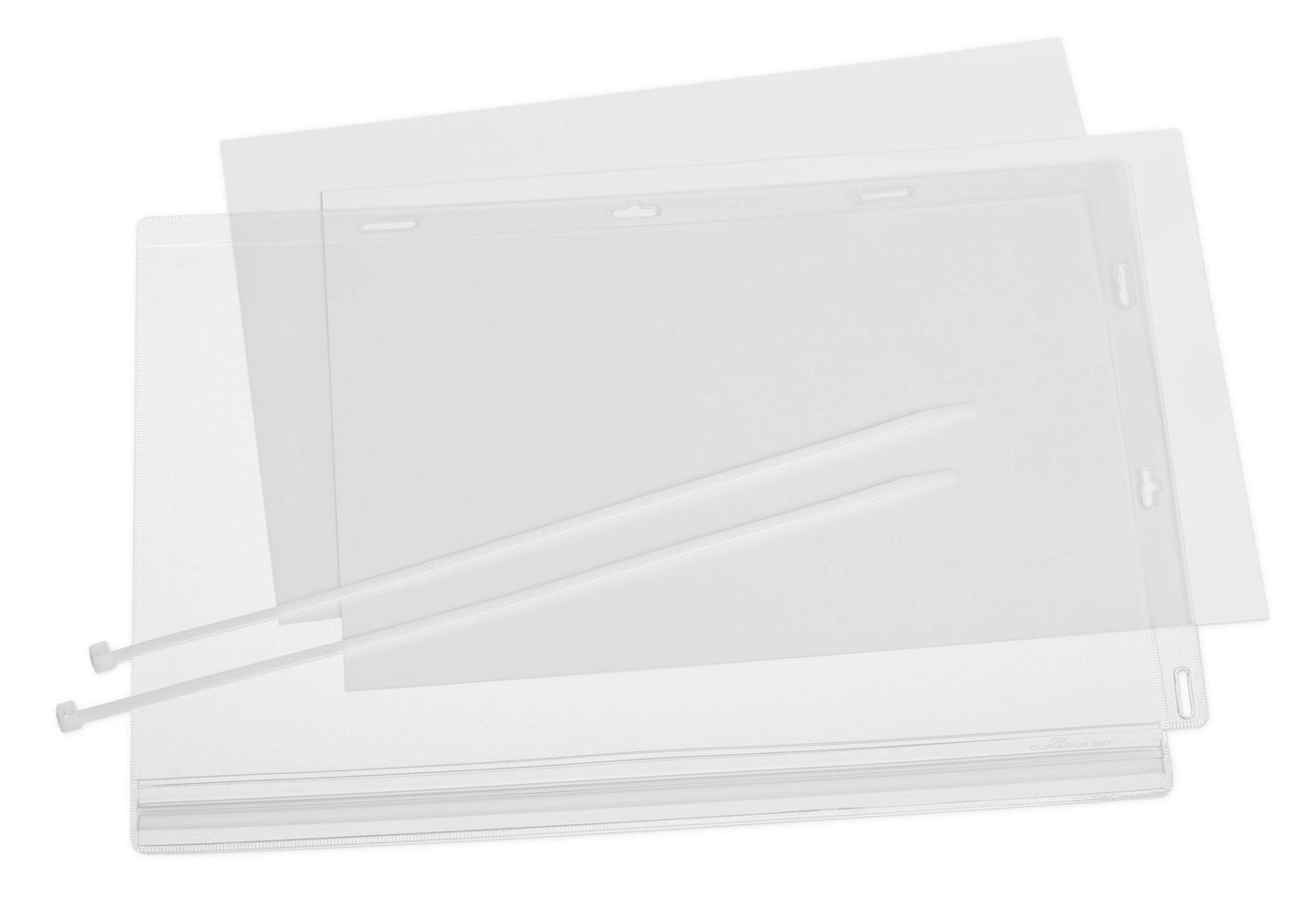 Durable Water Resistant UV Anti-Reflective Cable Tie Pockets | 5 Pack | A4 Clear