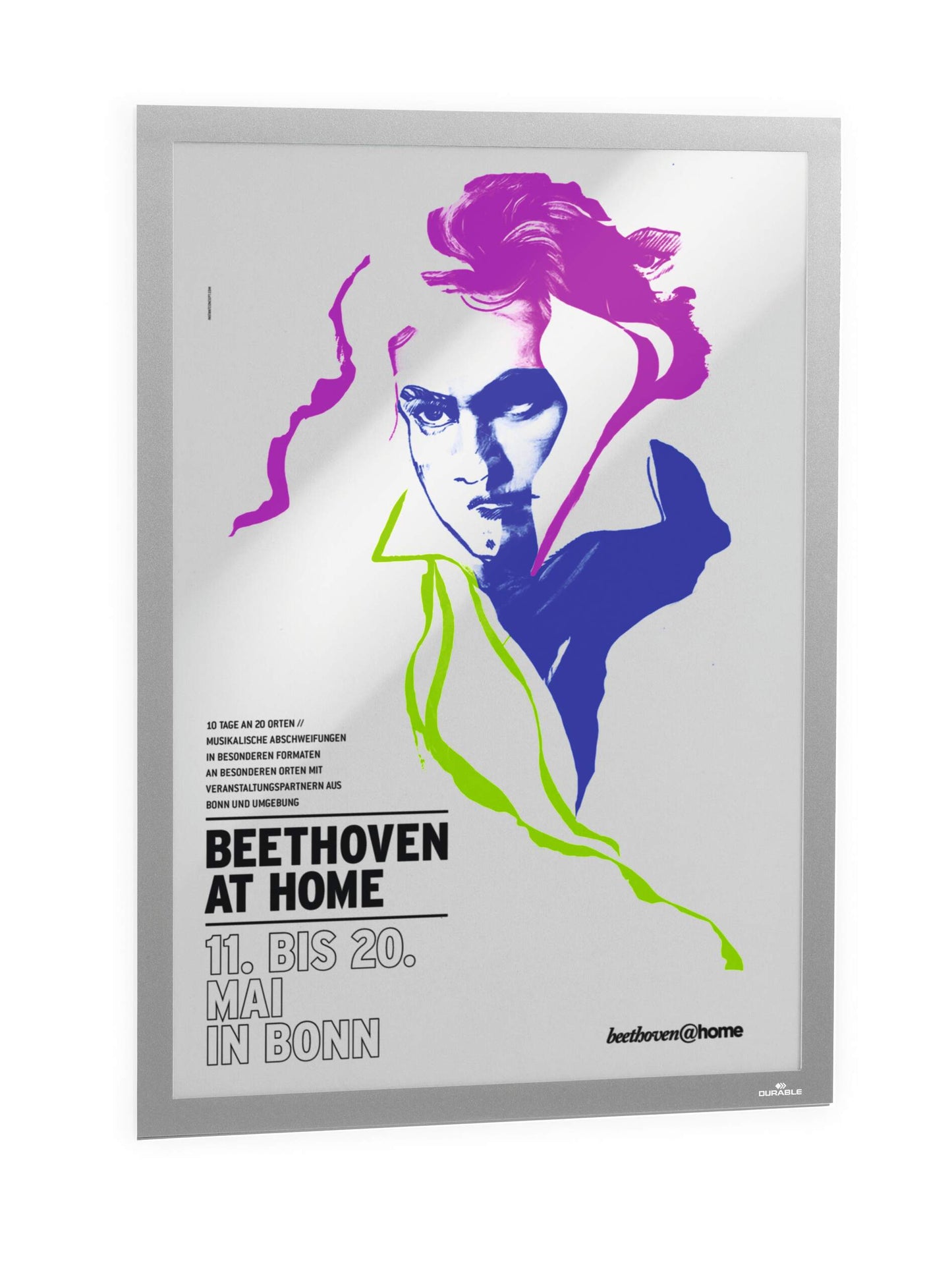 Durable DURAFRAME UV Poster Adhesive Magnetic Signage Frame | A2 Silver