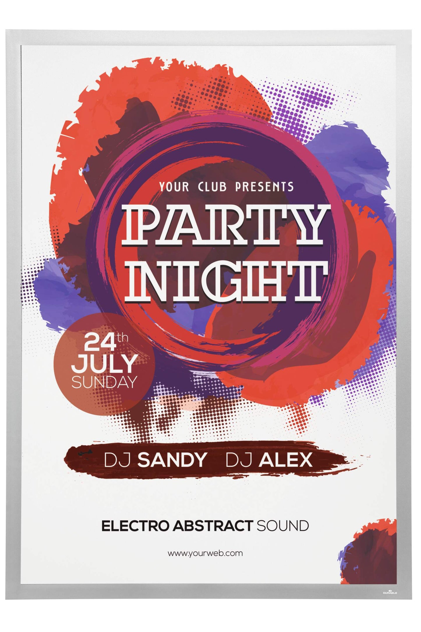 Durable DURAFRAME UV Poster Adhesive Magnetic Signage Frame | 70x100 cm | Silver