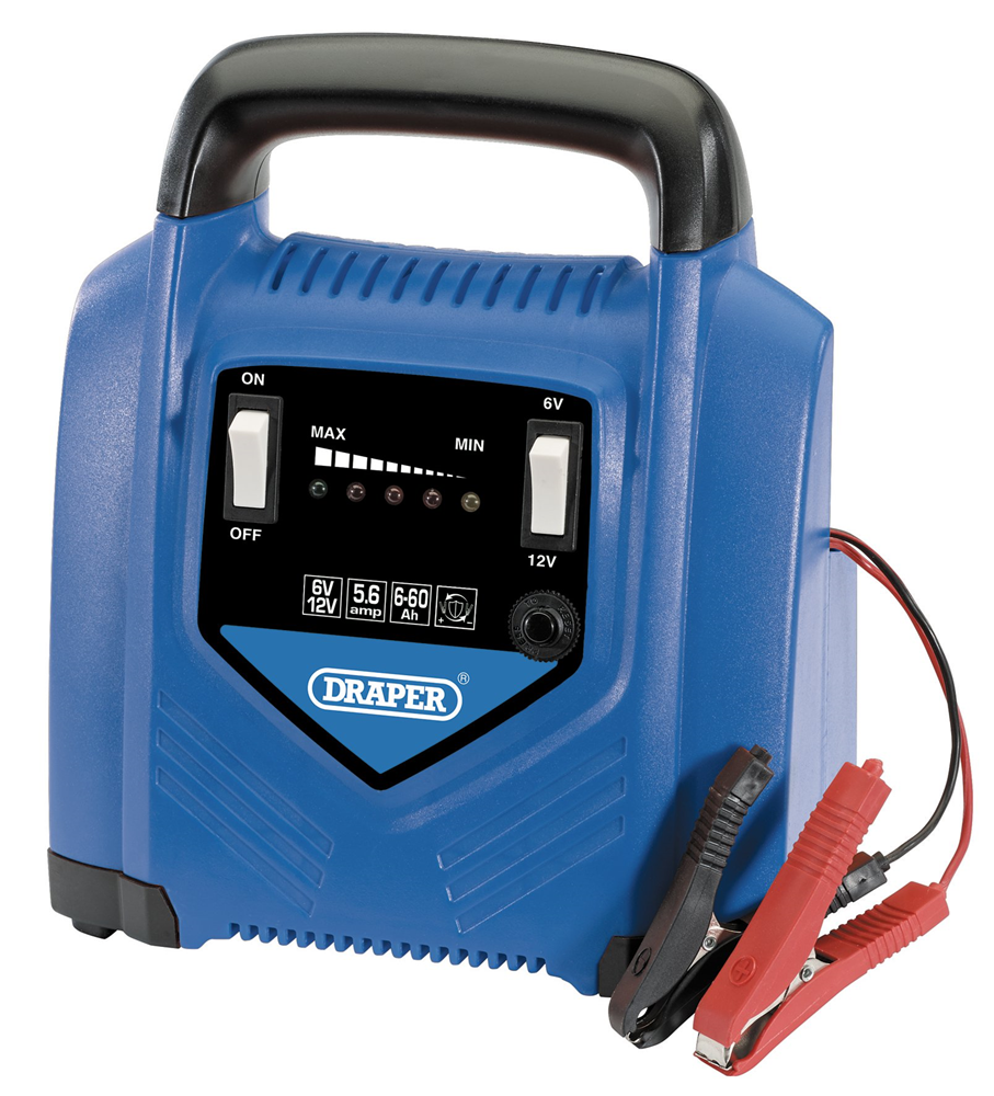 Draper 5.6A 6V/12V BATTERY CHARGER 53071 53071 6V/12V Battery Charger, 5.6A