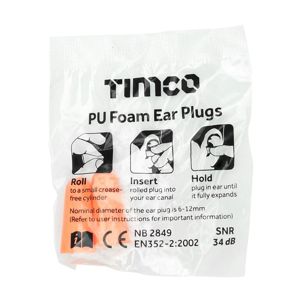 TIMCO PU Foam Ear Plugs BOX One Size Pack 200