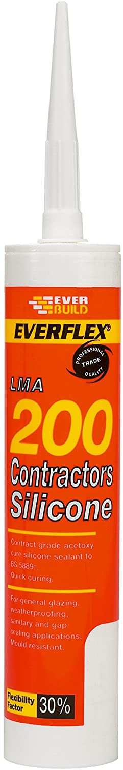 EVERBUILD 200 LMA SILICONE SEALANT CLEAR 295ML Contractors, Contract Grade