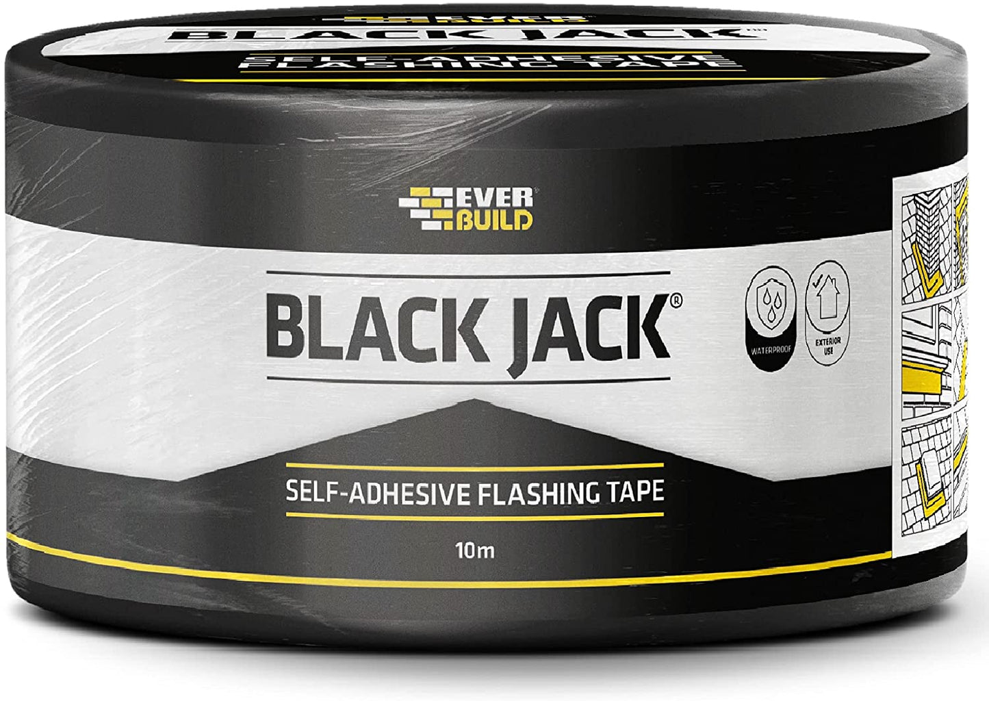 Everbuild FLAS225 Black Jack Flashing Tape 225mm x 10m Self Adhesive Bitumen