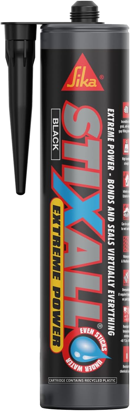 Everbuild Stixall Extreme Power Hybrid Polymer Grab Adhesive Sealant Black